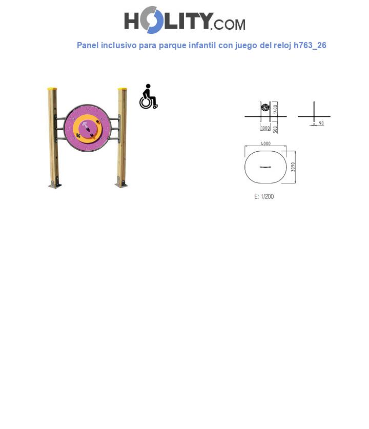Panel inclusivo para parque infantil con juego del reloj h763_26