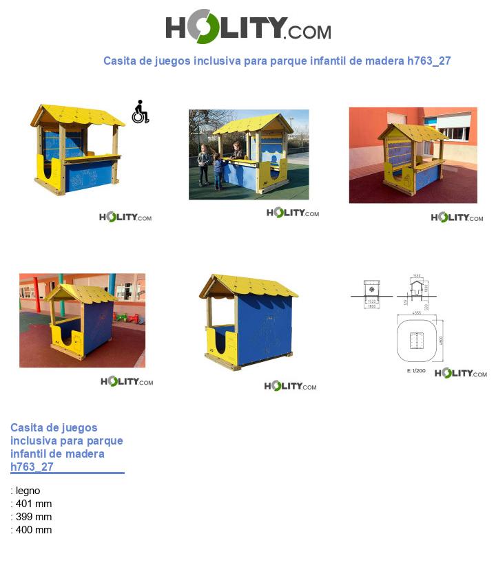 Casita de juegos inclusiva para parque infantil de madera h763_27