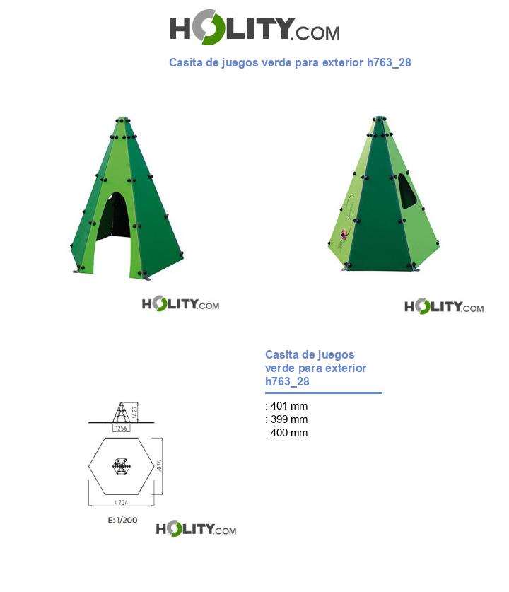 Casita de juegos verde para exterior h763_28