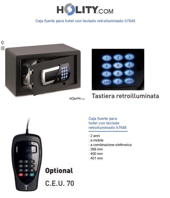 Caja fuerte para hotel con teclado retroiluminado h7645