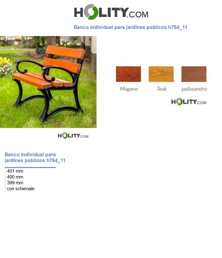 Banco individual para jardines públicos h764_11