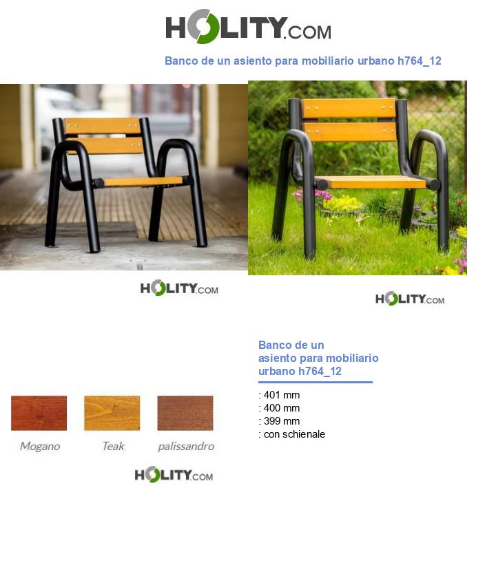 Banco de un asiento para mobiliario urbano h764_12