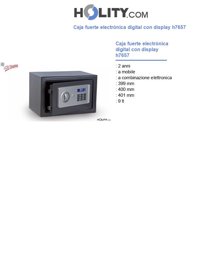 Caja fuerte electrónica digital con display h7657