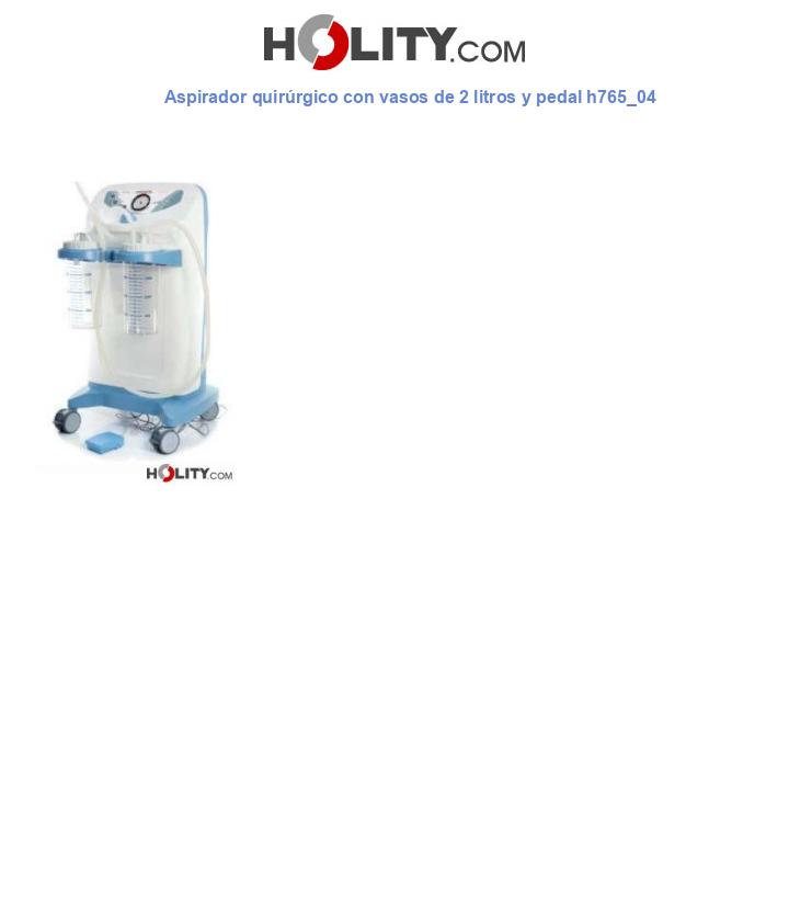 Aspirador quirúrgico con vasos de 2 litros y pedal h765_04