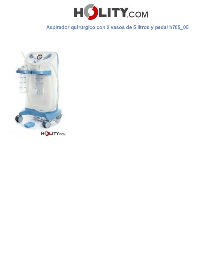 Aspirador quirúrgico con 2 vasos de 5 litros y pedal h765_05