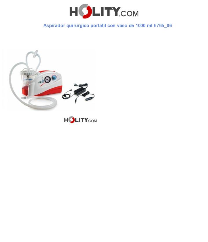Aspirador quirúrgico portátil con vaso de 1000 ml h765_06