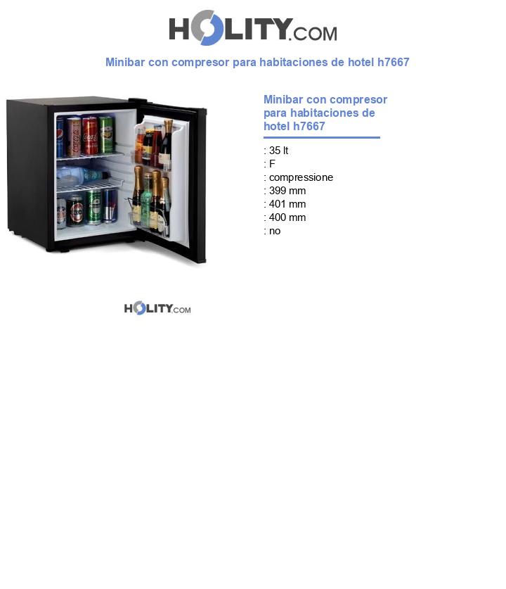 Minibar con compresor para habitaciones de hotel h7667