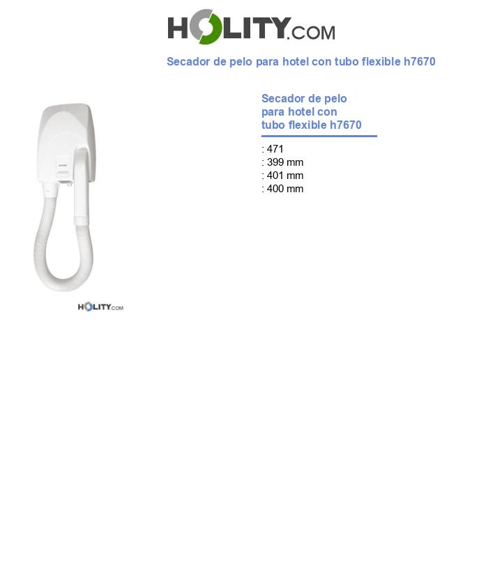 Secador de pelo para hotel con tubo flexible h7670