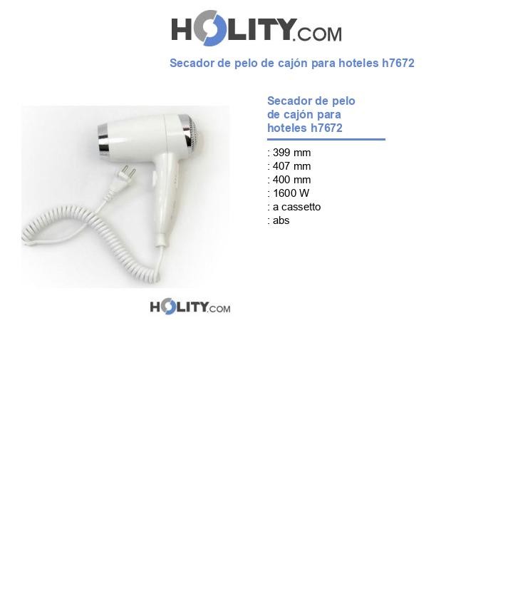 Secador de pelo de cajón para hoteles h7672
