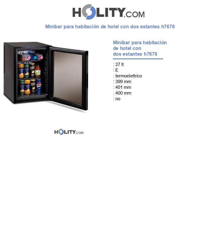 Minibar para habitación de hotel con dos estantes h7678