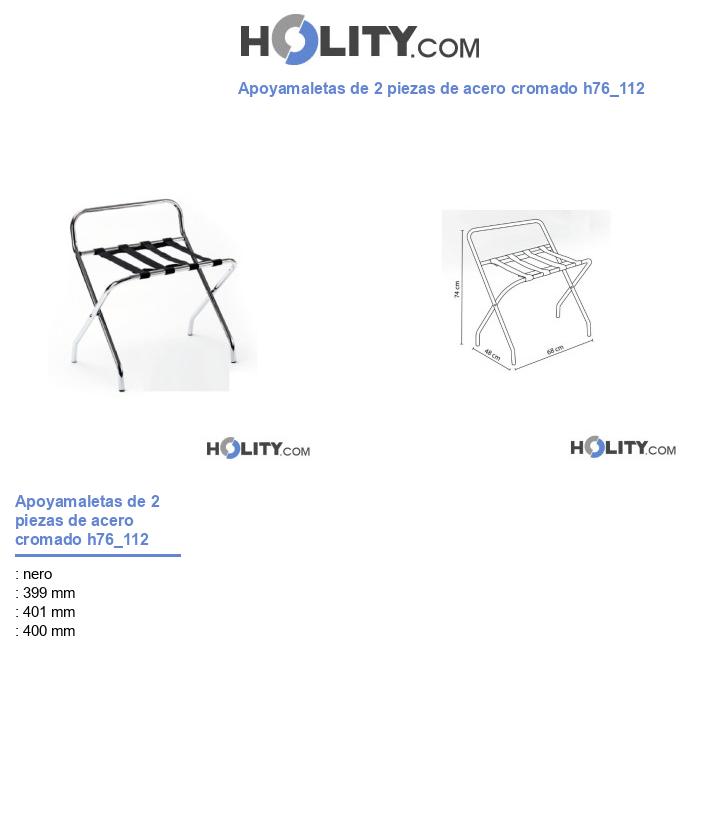 Apoyamaletas de 2 piezas de acero cromado h76_112
