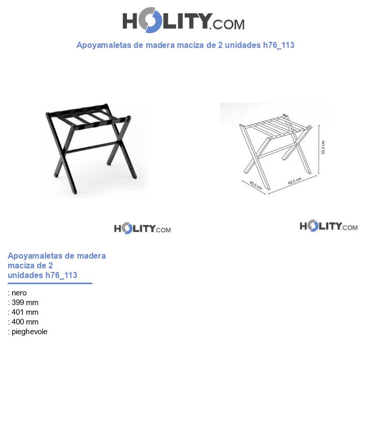 Apoyamaletas de madera maciza de 2 unidades h76_113