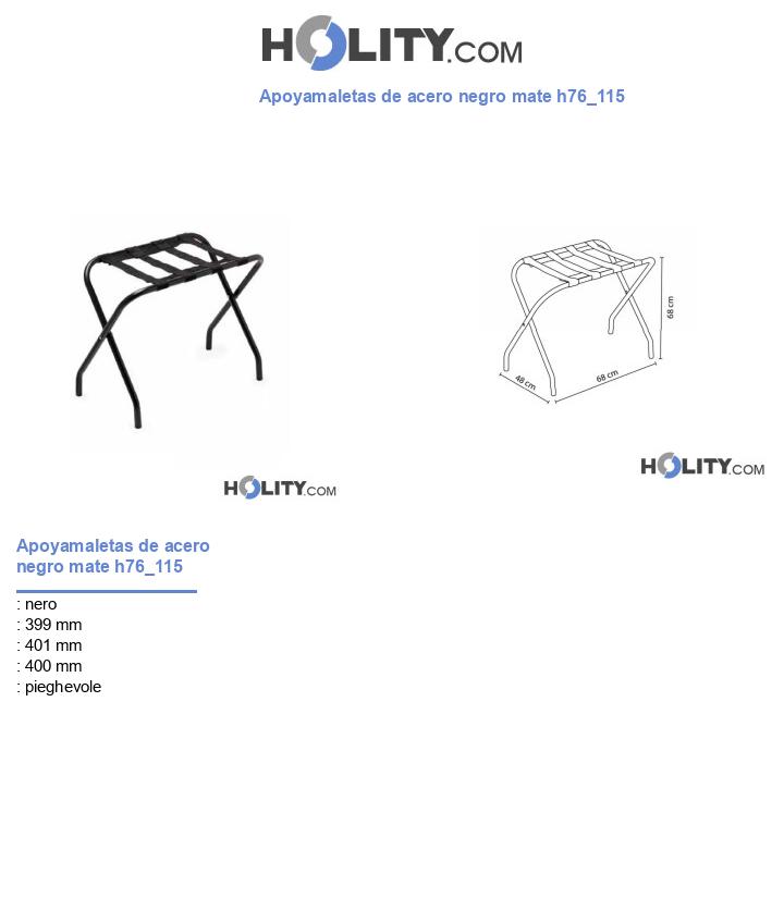 Apoyamaletas de acero negro mate h76_115