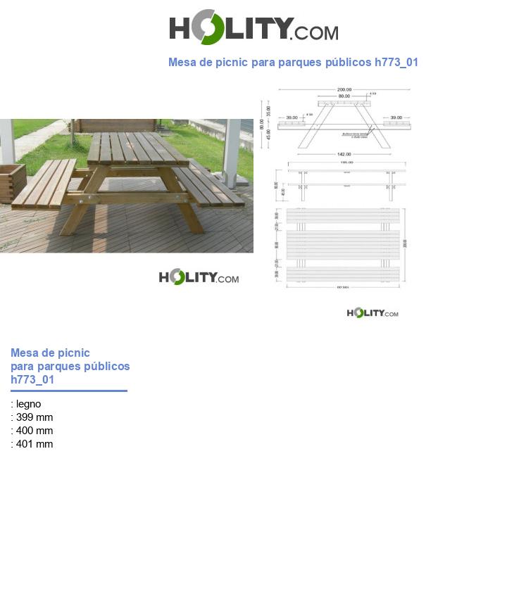 Mesa de picnic para parques públicos h773_01