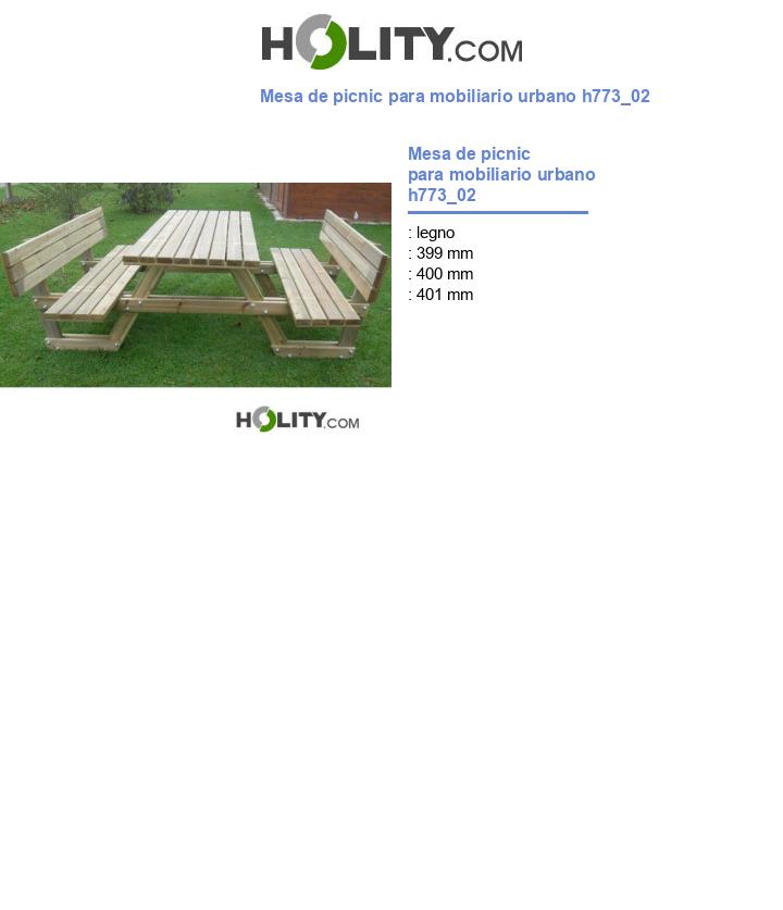 Mesa de picnic para mobiliario urbano h773_02