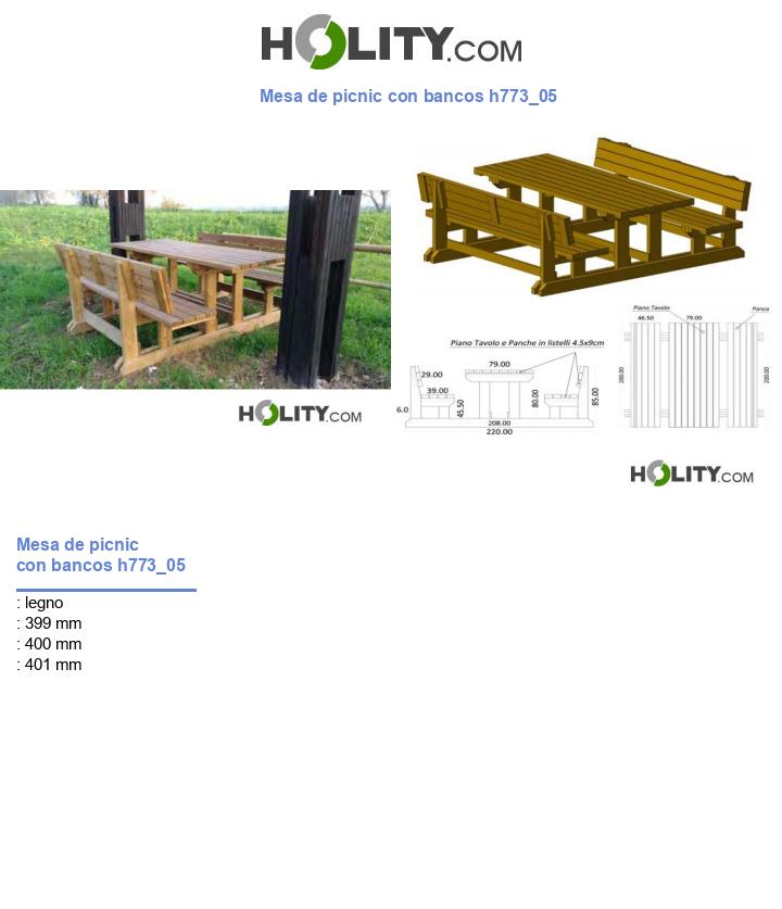 Mesa de picnic con bancos h773_05