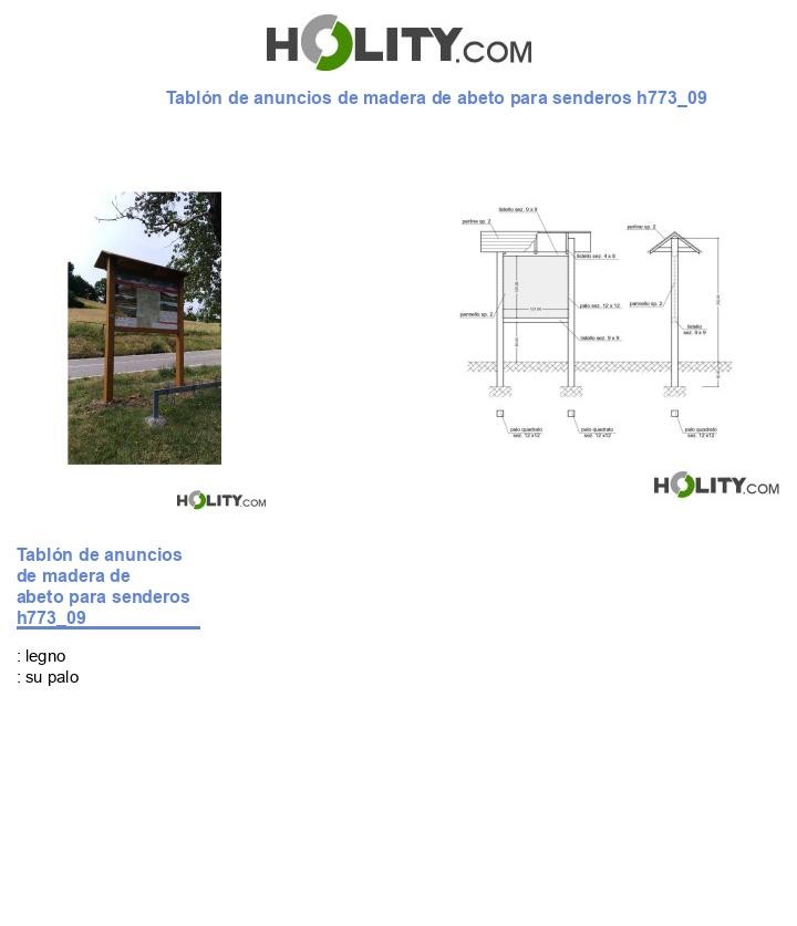 Tablón de anuncios de madera de abeto para senderos h773_09