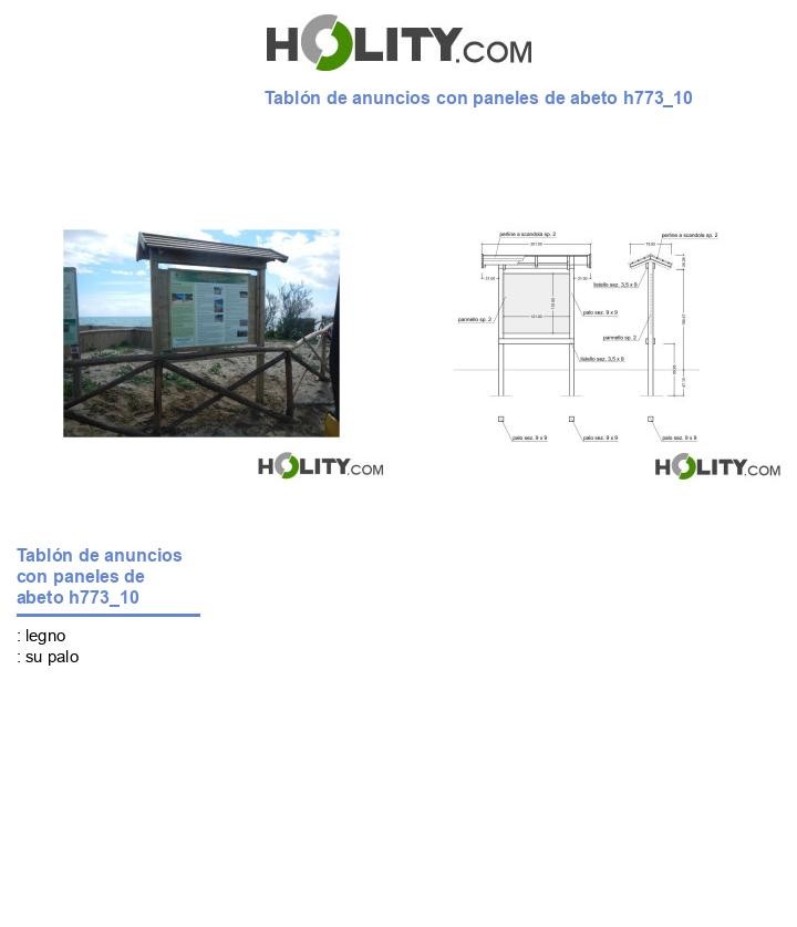Tablón de anuncios con paneles de abeto h773_10