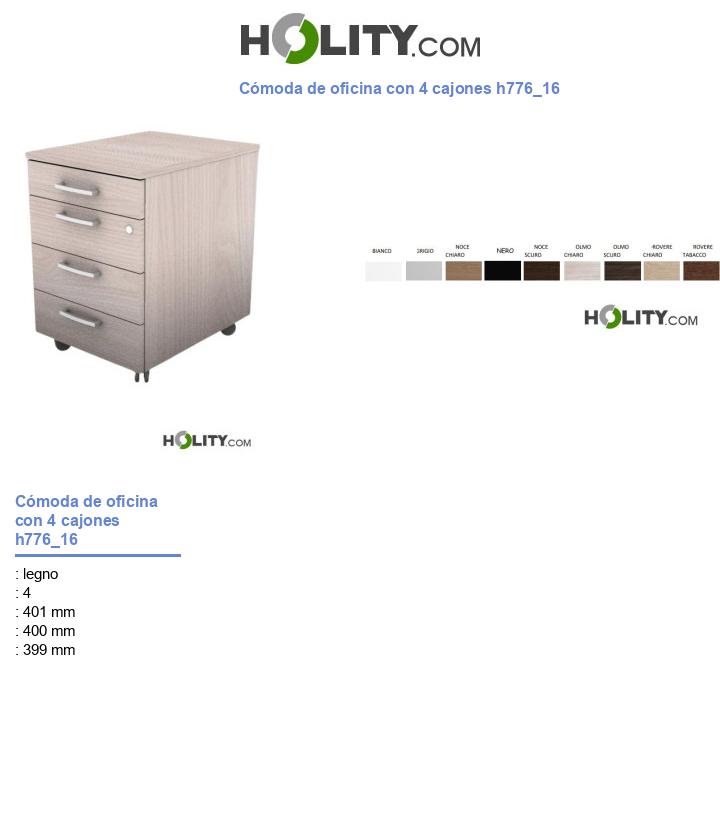 Cómoda de oficina con 4 cajones h776_16