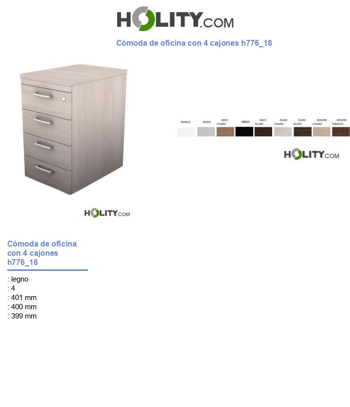 Cómoda de oficina con 4 cajones h776_18