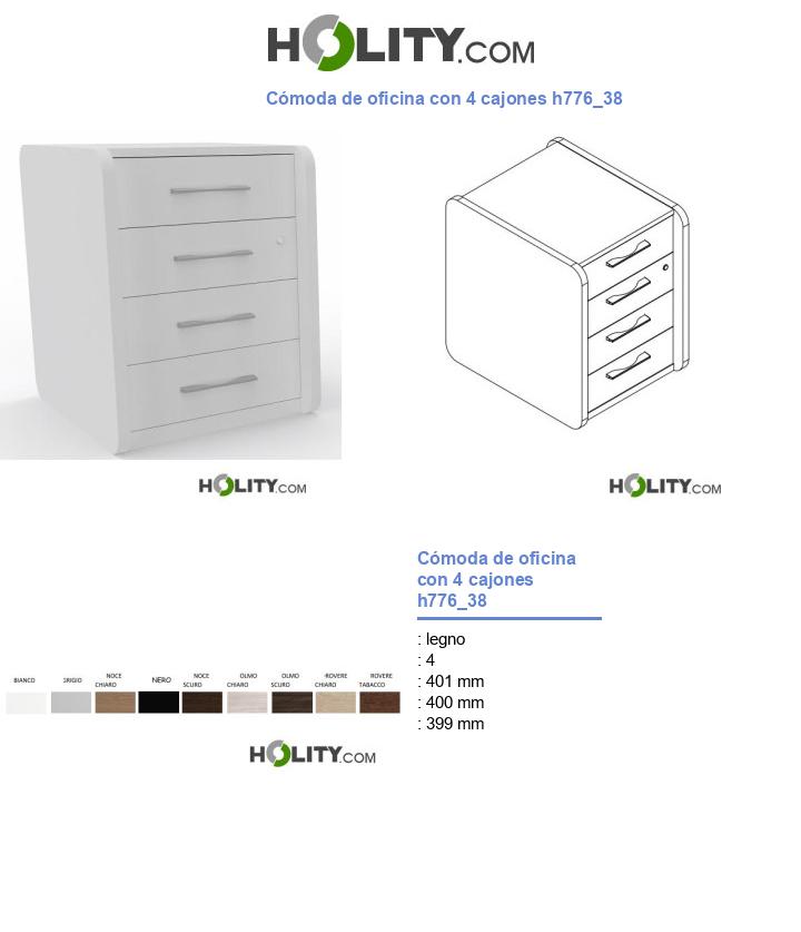 Cómoda de oficina con 4 cajones h776_38