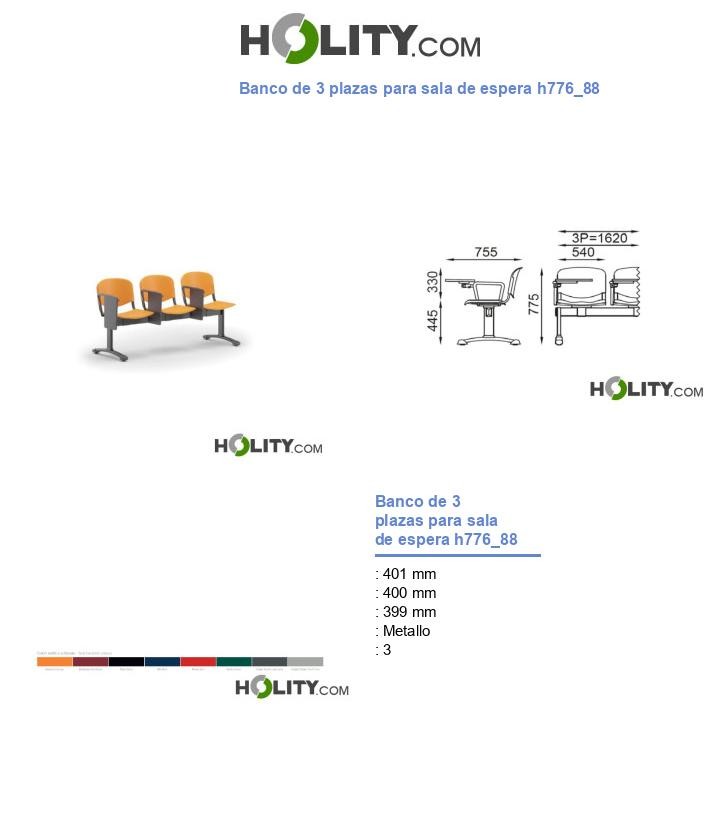 Banco de 3 plazas para sala de espera h776_88