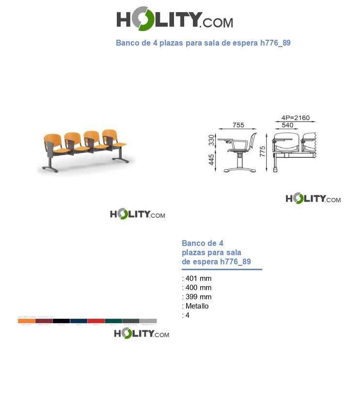 Banco de 4 plazas para sala de espera h776_89