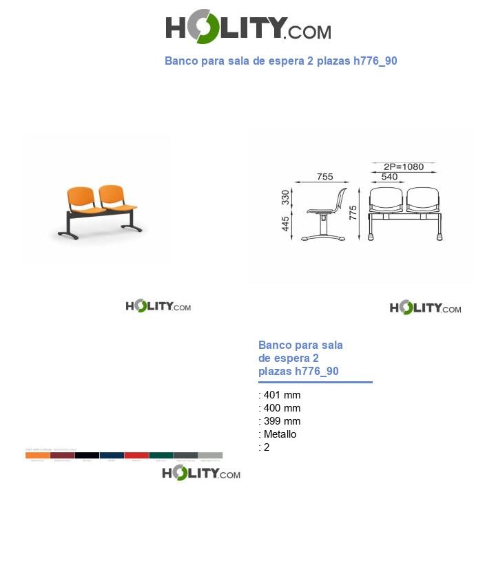 Banco para sala de espera 2 plazas h776_90