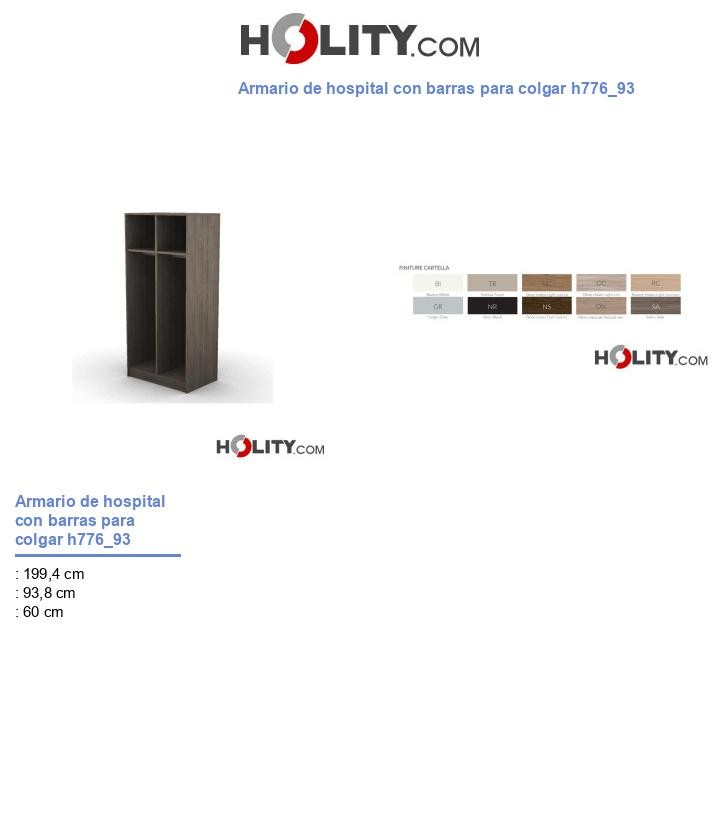 Armario de hospital con barras para colgar h776_93