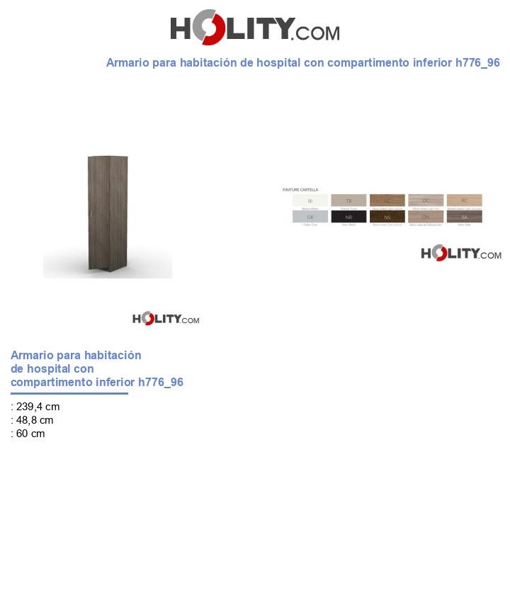 Armario para habitación de hospital con compartimento inferior h776_96