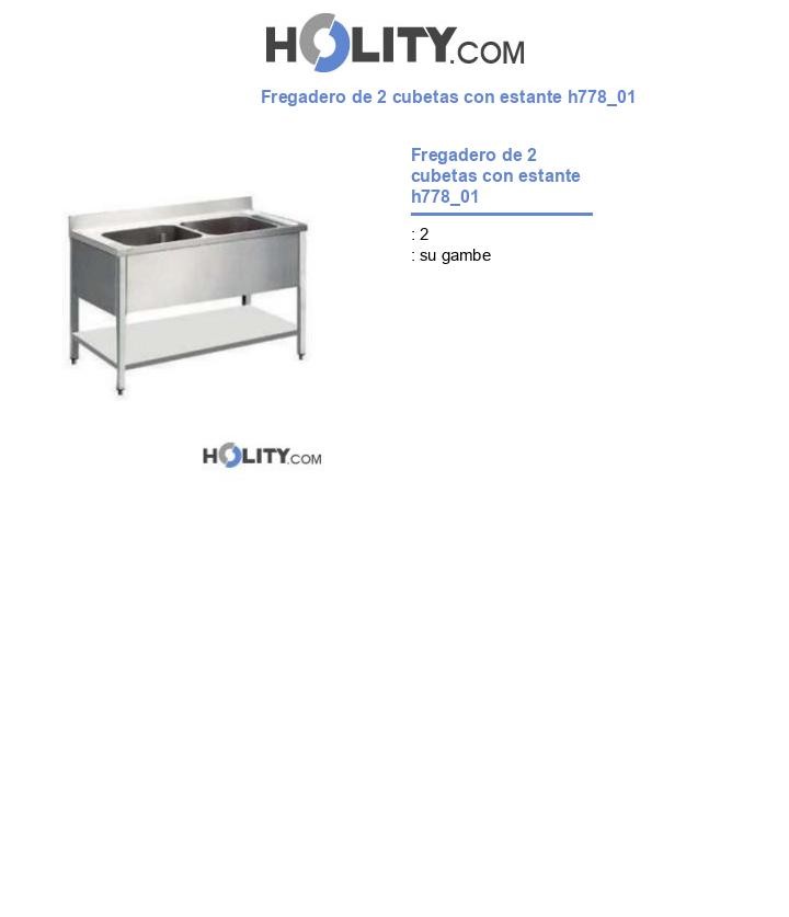 Fregadero de 2 cubetas con estante h778_01