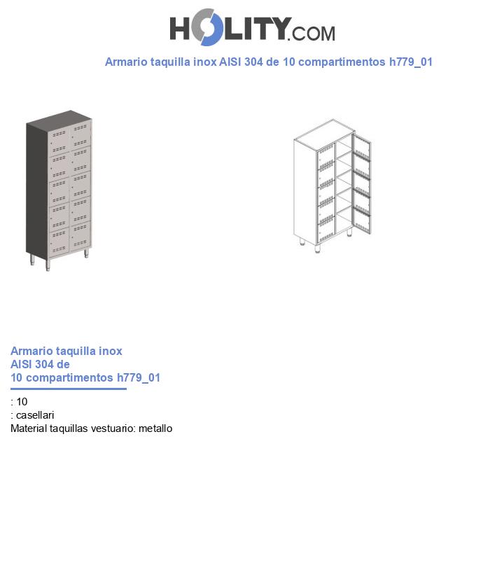 Armario taquilla inox AISI 304 de 10 compartimentos h779_01