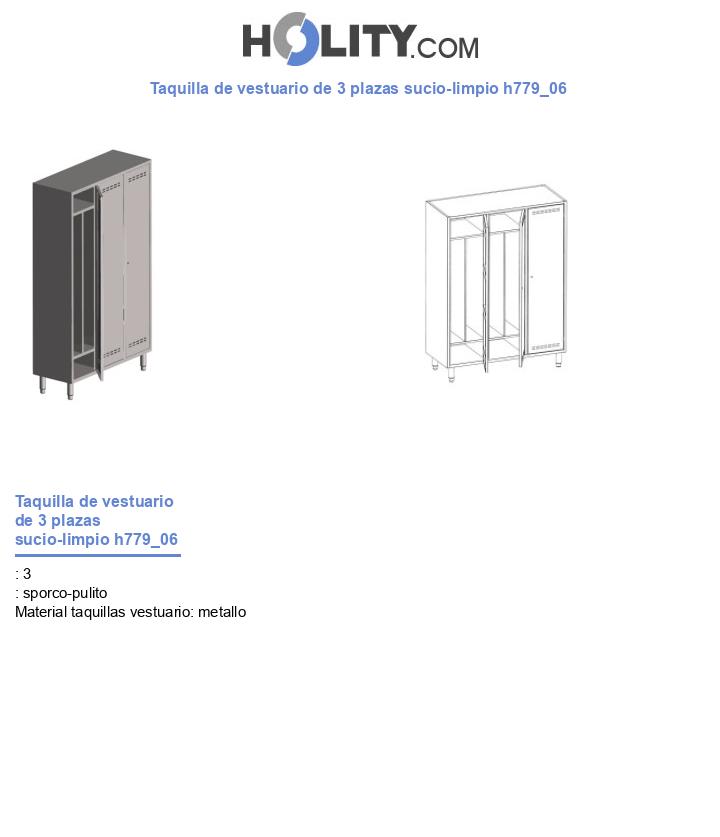Taquilla de vestuario de 3 plazas sucio-limpio h779_06