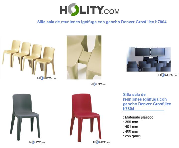Silla sala de reuniones ignífuga con gancho Denver Grosfillex h7804