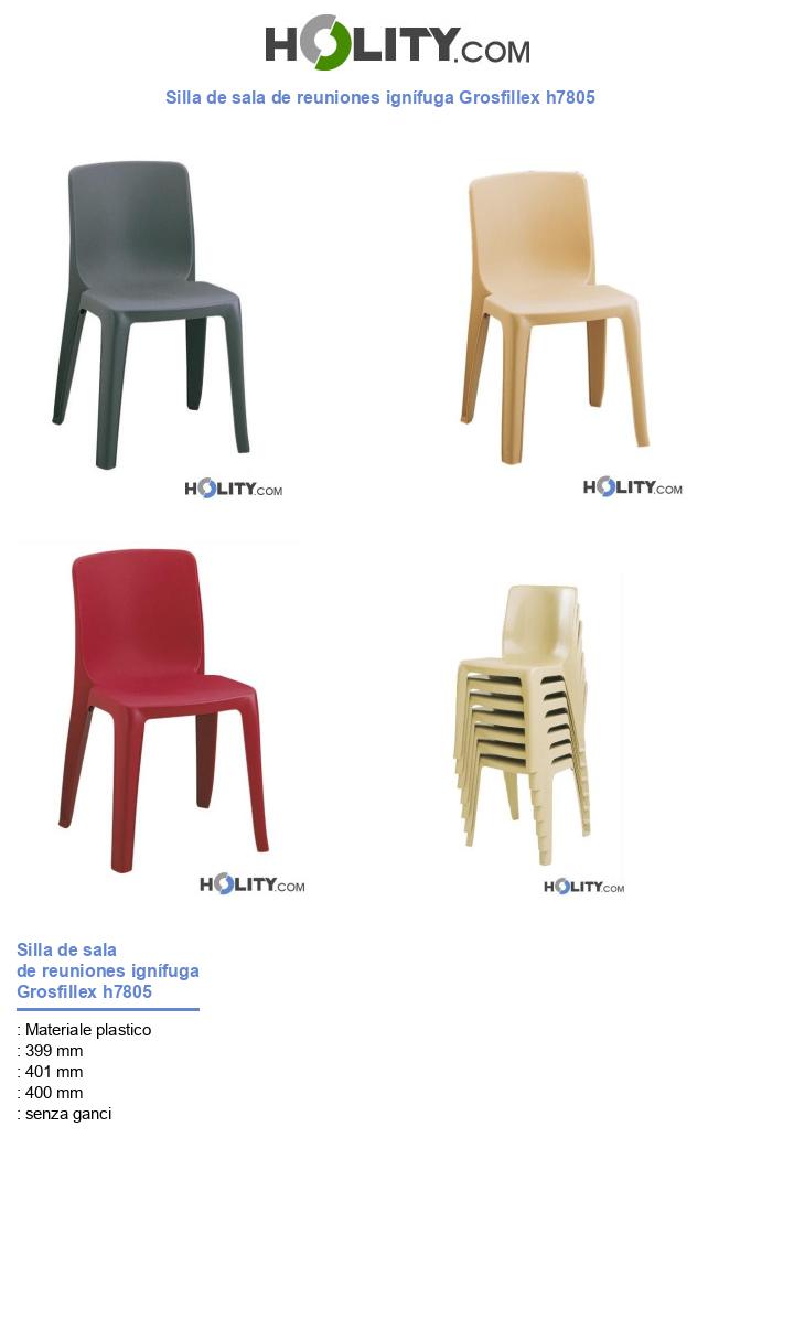 Silla de sala de reuniones ignífuga Grosfillex h7805