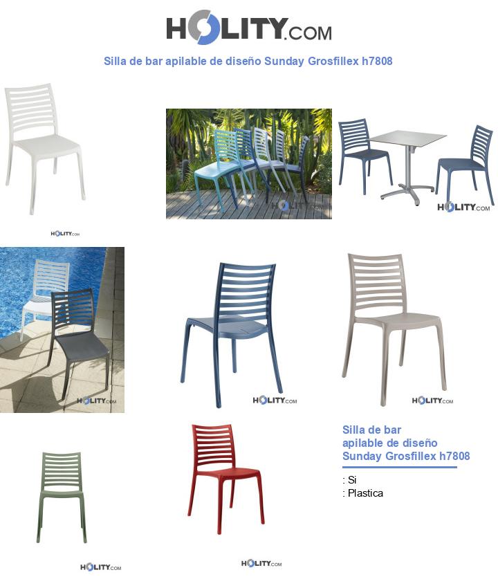Silla de bar apilable de diseño Sunday Grosfillex h7808