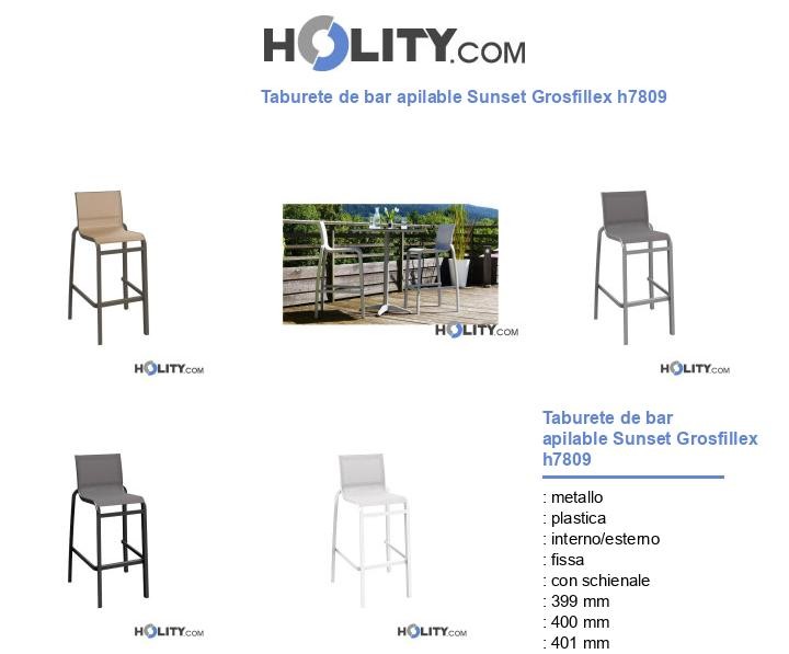 Taburete de bar apilable Sunset Grosfillex h7809