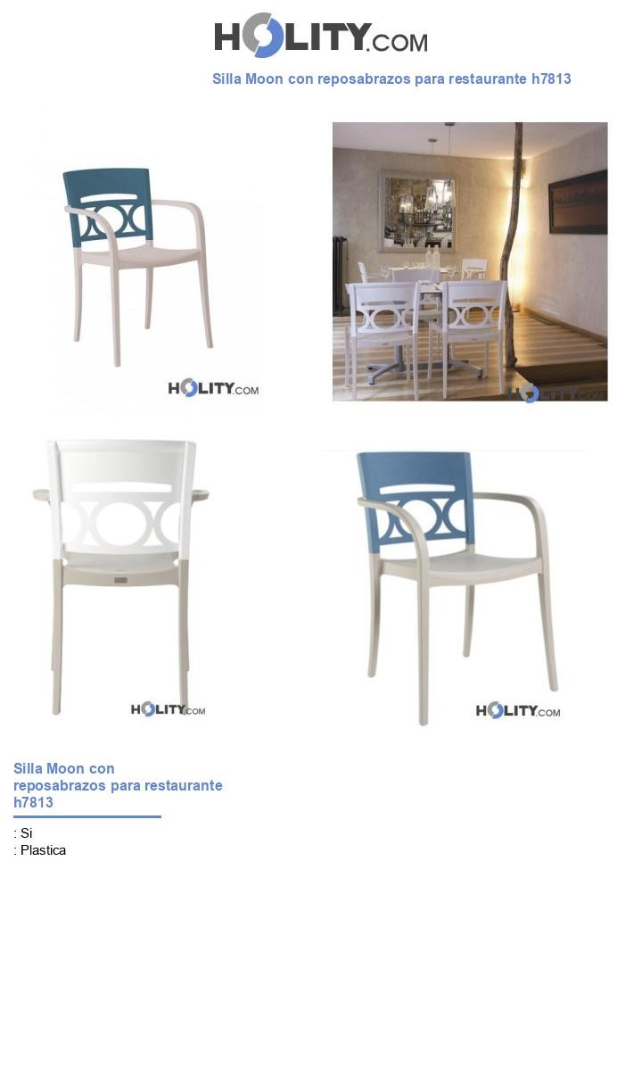 Silla Moon con reposabrazos para restaurante h7813