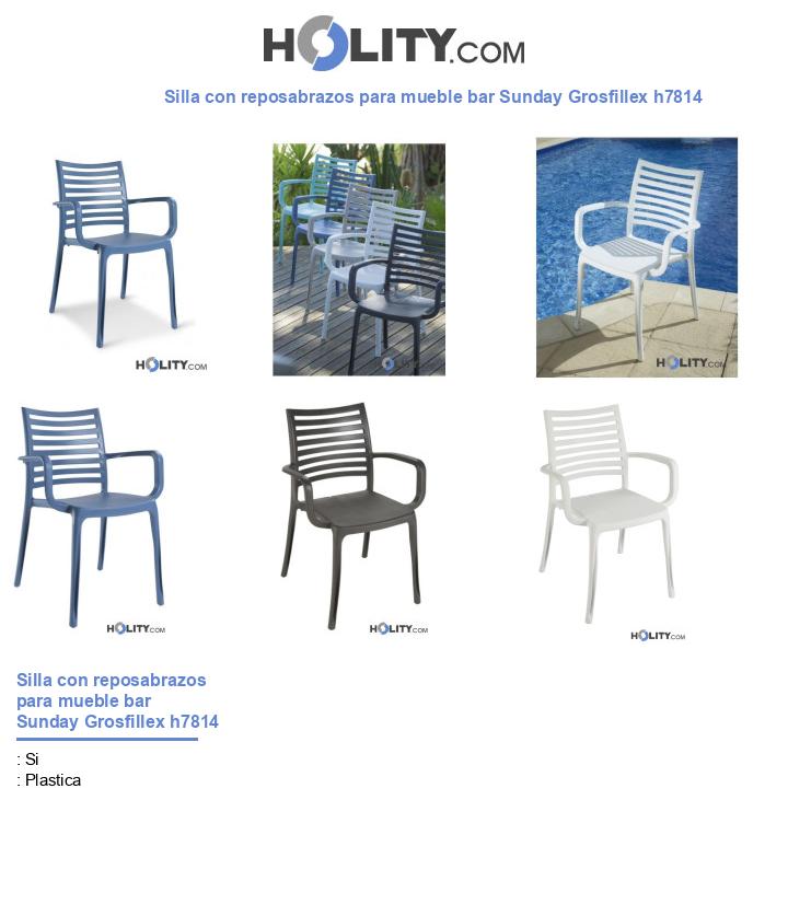 Silla con reposabrazos para mueble bar Sunday Grosfillex h7814