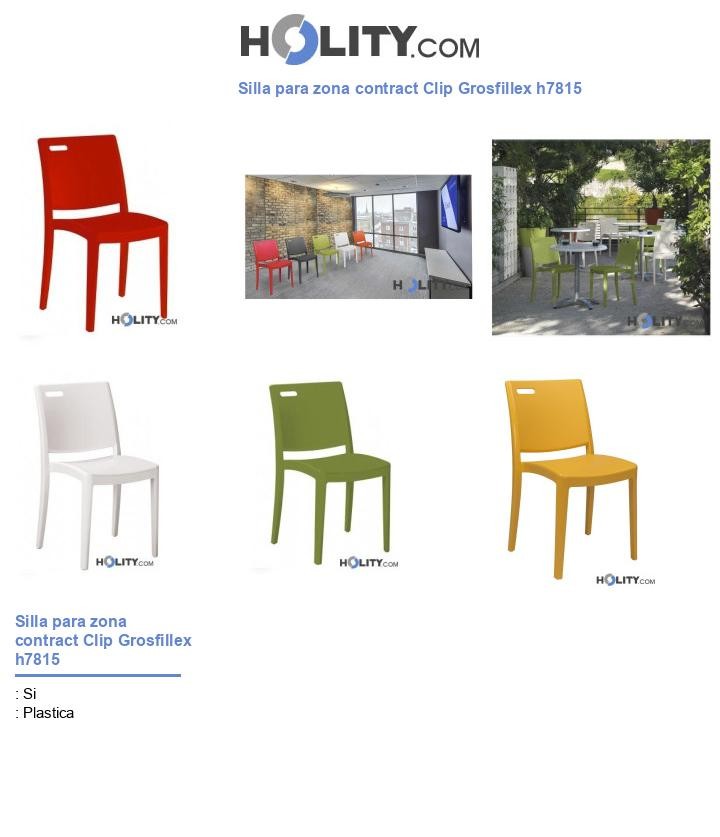 Silla para zona contract Clip Grosfillex h7815