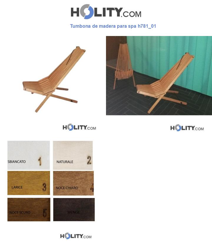 Tumbona de madera para spa h781_01