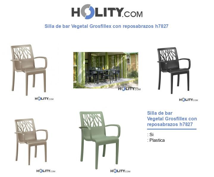 Silla de bar Vegetal Grosfillex con reposabrazos h7827