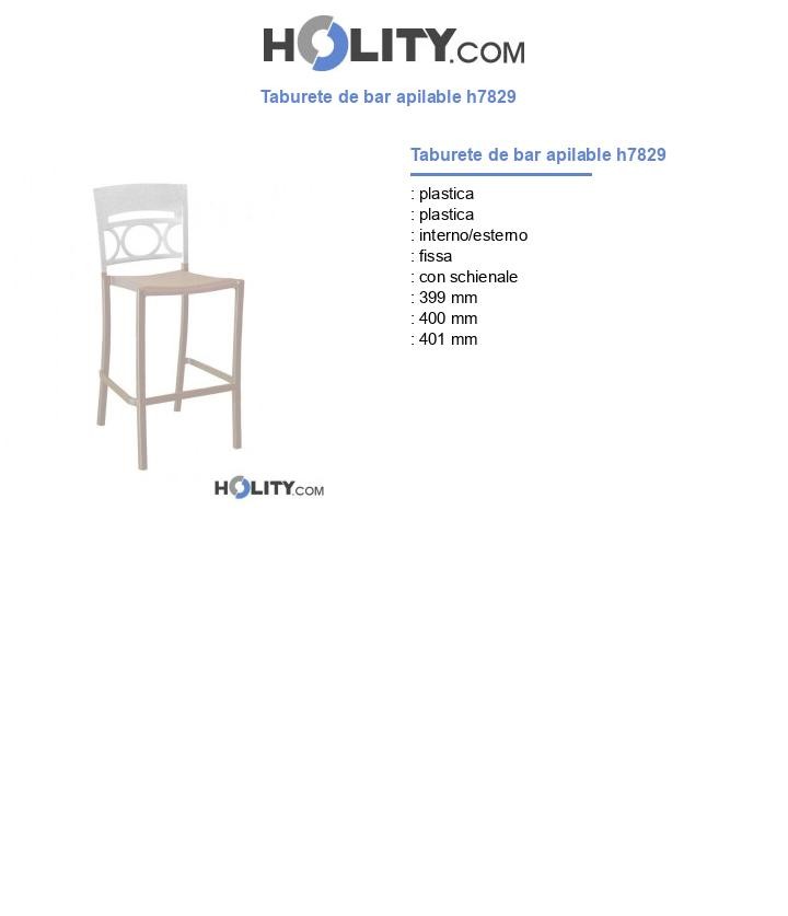 Taburete de bar apilable h7829