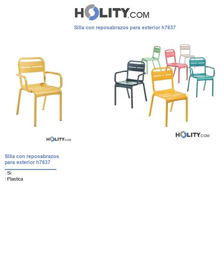 Silla con reposabrazos para exterior h7837