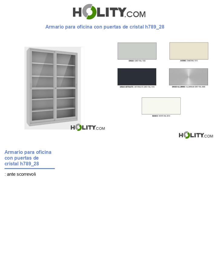 Armario para oficina con puertas de cristal h789_28