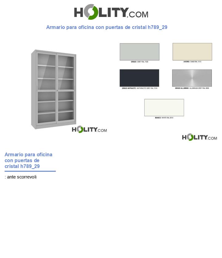 Armario para oficina con puertas de cristal h789_29