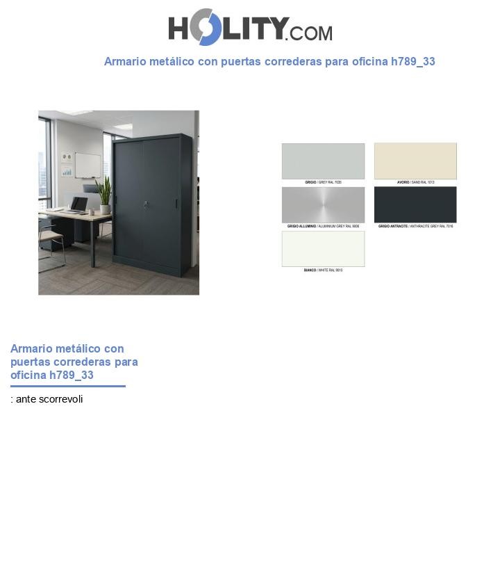 Armario metálico con puertas correderas para oficina h789_33