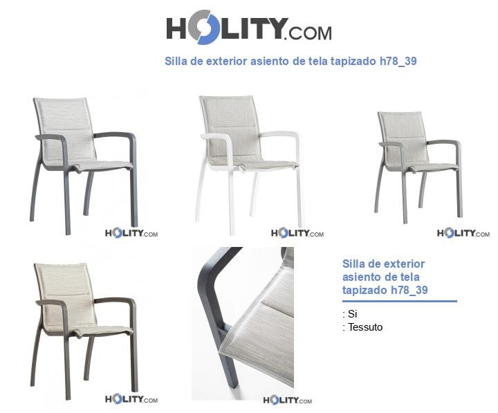 Silla de exterior asiento de tela tapizado h78_39
