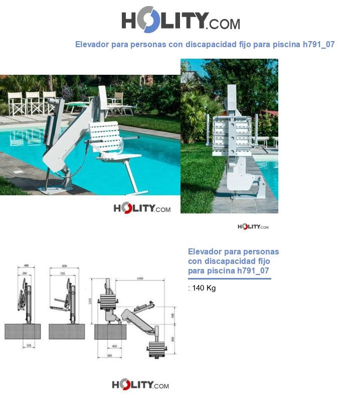 Elevador para personas con discapacidad fijo para piscina h791_07