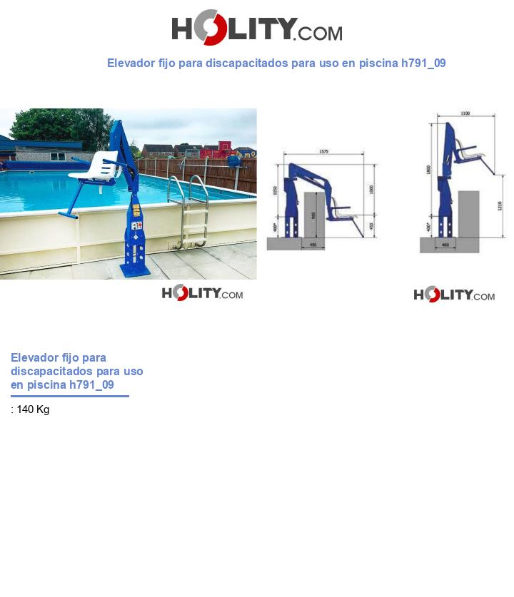 Elevador fijo para discapacitados para uso en piscina h791_09